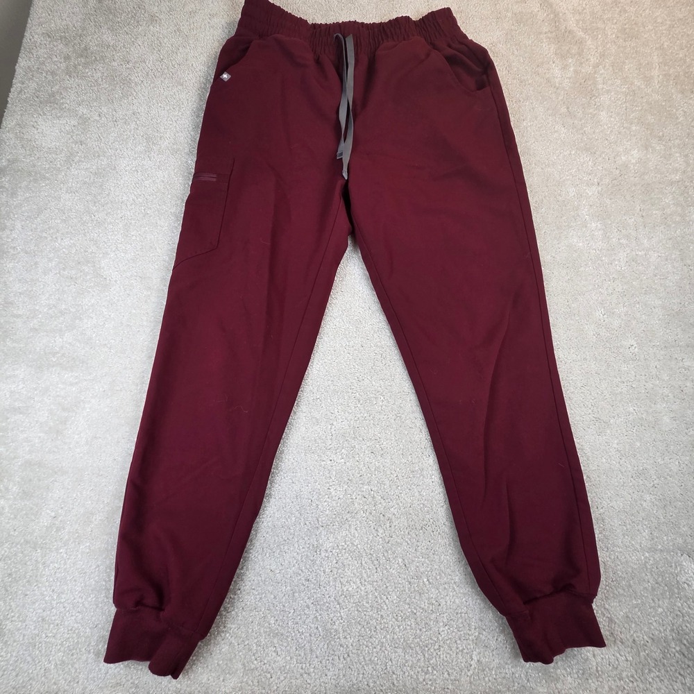 Figs Women's Zamora High Rise Jogger Scrub Pants BurgundySize M